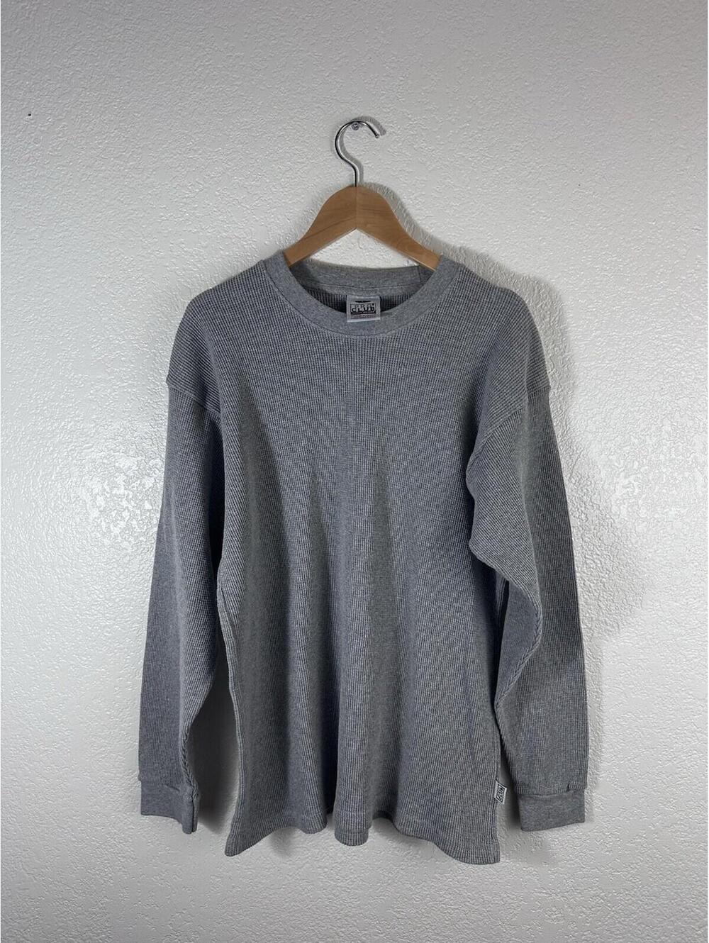 Pro Club Heavy Weight Thermal Shirt Men’s Large Gray Long Sleeve Waffle Knit